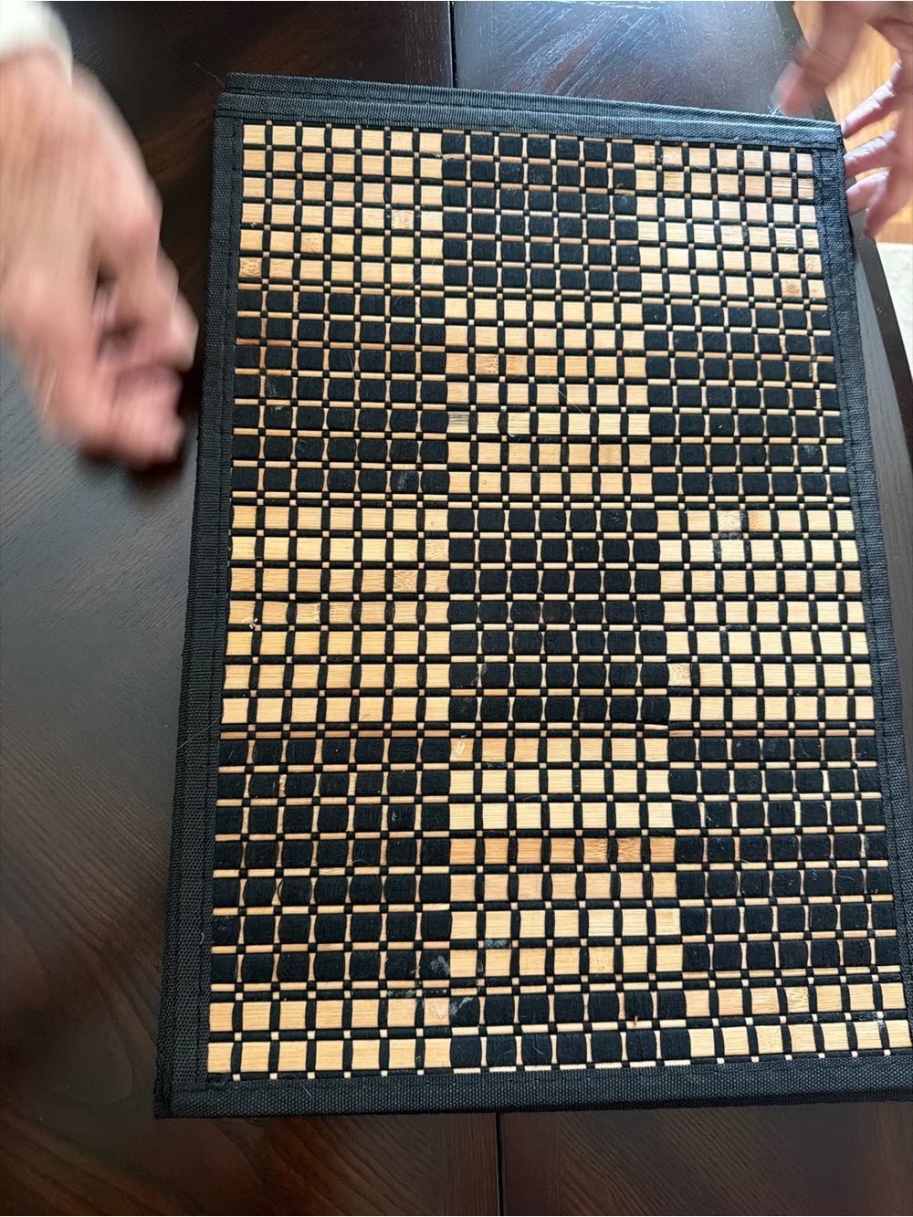 Black and Natural Bamboo Placemat - Home Accents set of 4